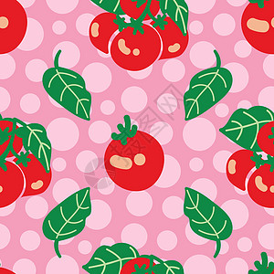 樱桃番茄以粉红背景和圆圈的重复模式图片