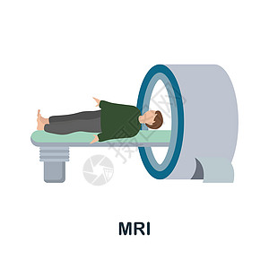 Mri 平面图标 医院收藏的彩色元素标志 用于网页设计 信息图表等的平面 Mri 图标标志图片