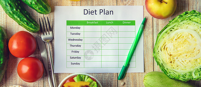 每周饮食计划 适当营养的概念 有选择的焦点水果磁带重量控制食物沙拉早餐蔬菜排毒午餐图片