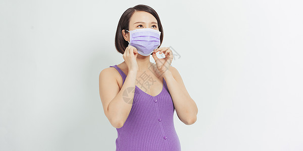 身戴保护面罩 防止白种背景的流感和病毒感染的孕妇健康护理概念Health 医疗保健概念女士感染女性发烧婴儿呼吸疾病怀孕面具图片