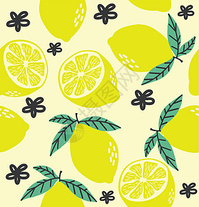 黄柠檬和柠檬切片柑橘几何叶子热带种子味道饮食水果纤维香气营养图片