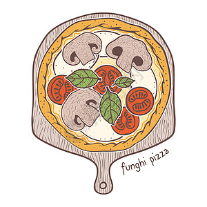 丰喜披萨 草图插图图片