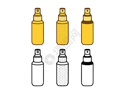 白色背景的涂鸦式喷雾罐矢量组合图片