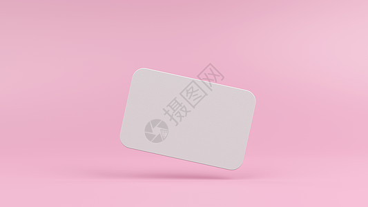 粉色糊面背景三维插图上孤立的空白白白名片渲染3d广告床单笔记身份商业卡片打印嘲笑图片