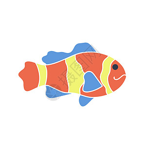 明亮可爱的漫画鱼类图标矢量图片
