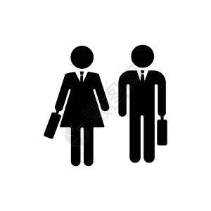 白色背景上的聪明商务人士和女商务人士图标 Victor图片