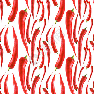 水彩植物插图 红热辣椒图片
