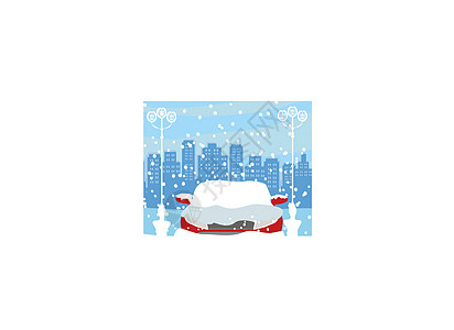 车停在雪雪中汽车薄片灾难季节街道运输事故交通车道摩天大楼图片