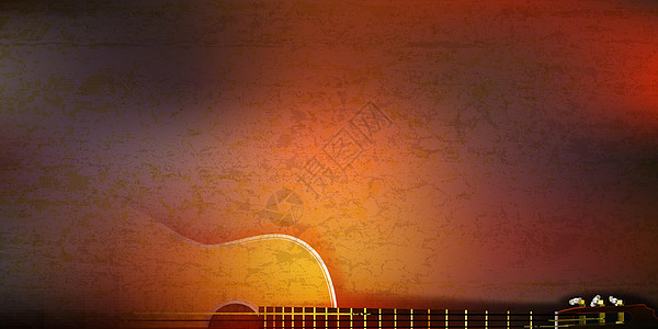 抽象背景 有音响吉他在棕色上图片
