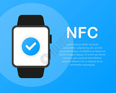 移动支付 NFC 智能手表概念平板图标图片