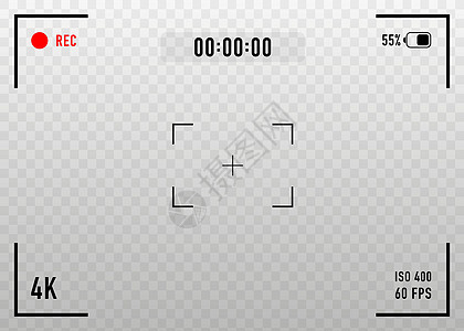 数字摄像头聚焦屏幕 矢量插图录音机框架照片摄影运动场景时间监视凸轮镜片图片