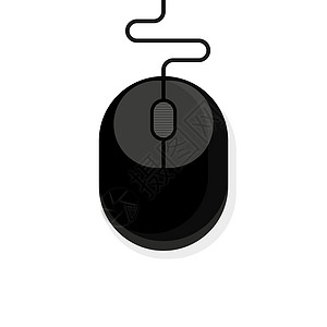白色背景上的计算机鼠标图标 矢量插图按钮绘画电子设计师电子邮件硬件艺术老鼠互联网男人图片