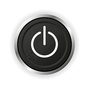 Power 按钮图标 按键以平坦样式 矢量插图图片