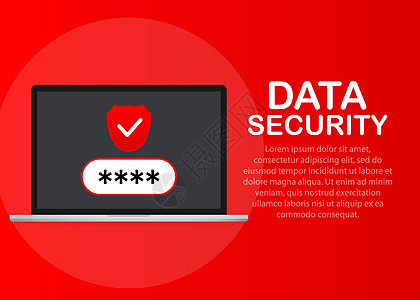 安全膝上型电脑 保护图标 矢量插图密码钥匙网站网络隐私文档防火墙数据安全互联网图片