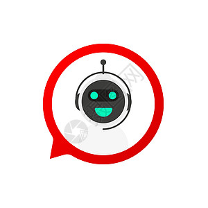 Chatbot 图标概念 聊天bot或Shadbot 网站或移动应用的机器人虚拟协助界面信使演讲插图社会讲话技术短信智力顾客图片