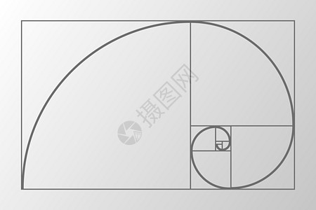 灰色背景的金比摘要说明 艺术黄金 螺旋图案 线画 矢量图解比率漩涡天才作品三角形长方形顺序辉光几何学数学图片