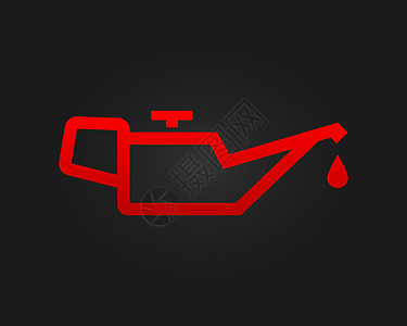 黑色背景上的汽车油类指标图标 矢量图示图片