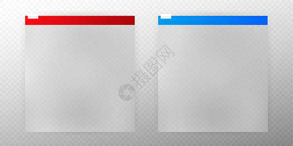 拉链上现实的红色和蓝色塑料袋 矢量插图图片