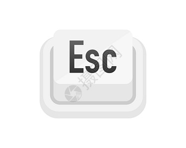 Esc white 3D 按钮在白色背景上 计算机粒子键盘 矢量插图图片