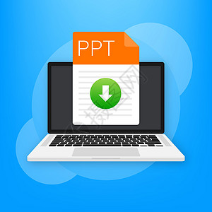 PPT 文件图标 电子表格文档类型 现代平面设计图形插图 矢量 PPT 图标网页办公室网站格式网络文件夹推介会收藏按钮商业图片