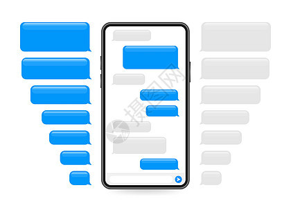平式信息泡泡 聊天界面 短信泡泡手机键盘语言插图彩信演讲收藏消息网络框架背景图片