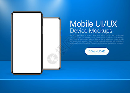 带有蓝色移动ui和ux设计的图标 在红背景上进行网络设计 App 界面模板标识白色手机电话紫色银行等距红色屏幕嘲笑背景图片