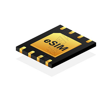 数字 e sim 芯片主板数字芯片 现代图标 白色背景 矢量模板 通信图标符号纳米安全信用金子塑料手机模拟电话卡片细胞图片