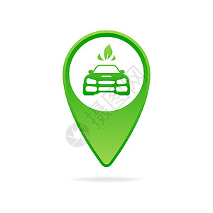 带有绿色生态汽车的横幅 生态概念 电力 环保交通理念回收车辆生物活力图表驾驶运输燃料收费环境图片