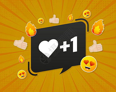 平面符号 社交媒体平面图标 A插图邮政网络社会表情乐趣情感蓝色拇指按钮图片