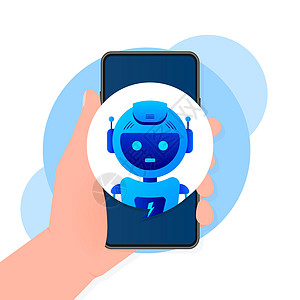 Chatbot 图标概念 聊天bot或Shadbot 网站或移动应用程序的机器人虚拟协助 矢量插图技术用户社会界面服务短信顾客网图片