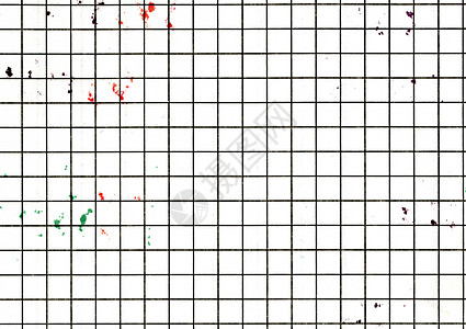 高分辨率特写用过的 破旧的粗线格子方格纸纹理背景扫描彩色斑点从用标记书写风化的旧学校纸墙纸与文本复制空间图片