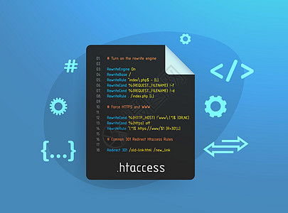 htaccess 文件的概念 特定于目录的配置文件 用于限制对类别和网页的访问 设置 301 重定向网址 平面设计中的矢量图解图片