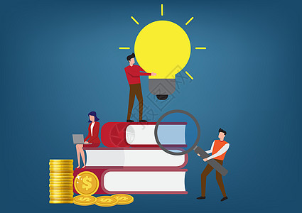 增强投资知识找到方法积累财富成功的动力一个致力于研究学科赚钱的商务人士图片