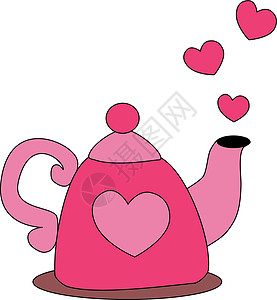 白色背景的粉红儿童茶壶图片