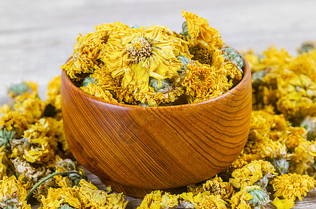 洞庭茶--碧螺春用木勺制成的菊花茶命令水杯禅意杯子饮食医学自然现象