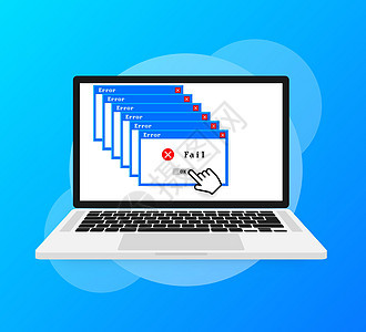 系统错误矢量图标失败 pc 接口 错误信息 计算机窗口提醒弹出网站碰撞数据安全网络危险下载酒吧腐败技术图片
