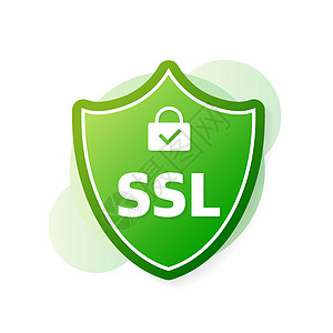 SSL 加密标签 安全横幅 矢量插图钥匙商业网站互联网金融技术标识徽章数据购物图片