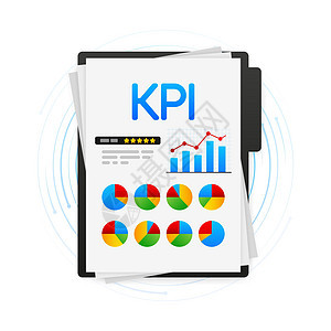 kpi 的平面图标 用于营销设计 金融投资 业务数据分析插图容量社会平台软件基准小时监视器战略指标图片