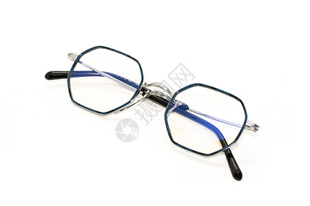 现代时装眼镜的图像 孤立在白色背景 眼衣 眼镜黑色眼睛玻璃配饰镜片光学塑料反射医疗框架图片