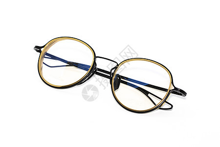 现代时装眼镜的图像 孤立在白色背景 眼衣 眼镜反射眼睛黑色近视手表框架玻璃配饰镜片塑料图片