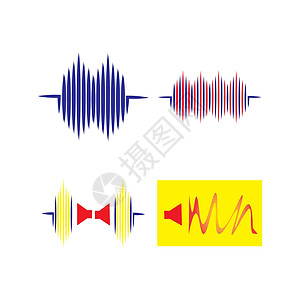 声音波标识技术录音机振动嗓音科学信号展示收音机电子波形图片