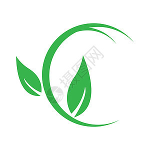 叶木卢戈LeafLogo生物植物绿色树叶水滴季节插图标识地球生长图片