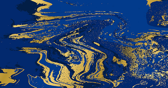 矢量大理石蓝色和金质石头矿物海浪背景艺术墨水金子墙纸材料花纹图片