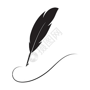 Feather 湿润标识徽标矢量模板书法墨水池草图动物铅笔鹅毛笔墨水历史羽毛翅膀图片