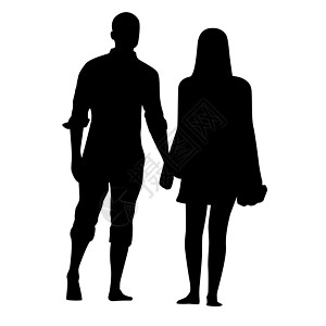 走开男人和女人手握手 在白色背景上隔离光影设计图片