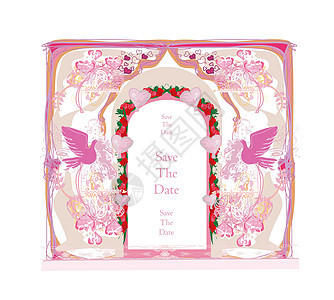 带爱鸟的浪漫卡邀请函帆布蕾丝庆典婚姻墙纸珍珠邮政纸板鸟类图片