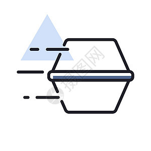 食物盒矢量孤立图标 交付标志图片