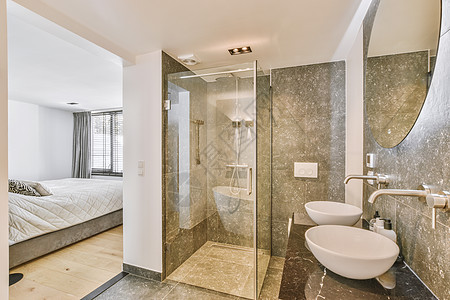 现代浴室的淋浴箱盒子卫生间管道公寓家庭窗帘住宅卫生风格装饰图片