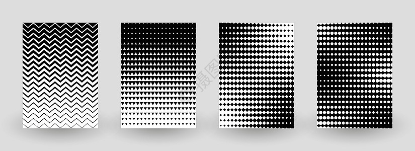 以黑白两种形式收集半色背景 Trindy抽象的黑白几何海报 Pop 艺术图片
