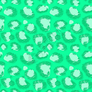 豹状模仿无缝绿色薄荷模式 矢量图解图片